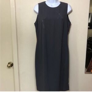 David Warren New York Womens Career Sheath Dress Size 8 Gray Cutout Back Cutout